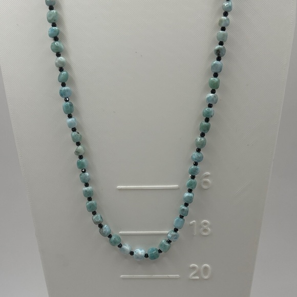 Jay King Jewelry - Jay King Mine Finds Larimar & Black Spinel Beaded Necklace Sterling Clasp